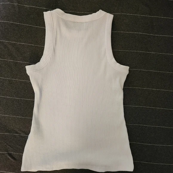INC International Concepts White Ribbed Tank Sleeveless Top XS - Picture 3 of 3